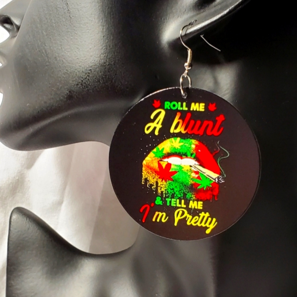 Cannabis Wood Earrings